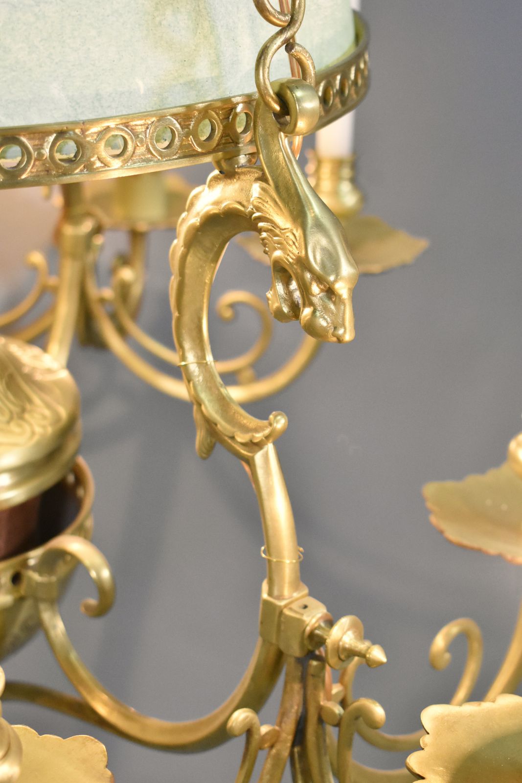 photo for sale Very Large French Chandelier In Bronze & Opaline Napoleon III Period