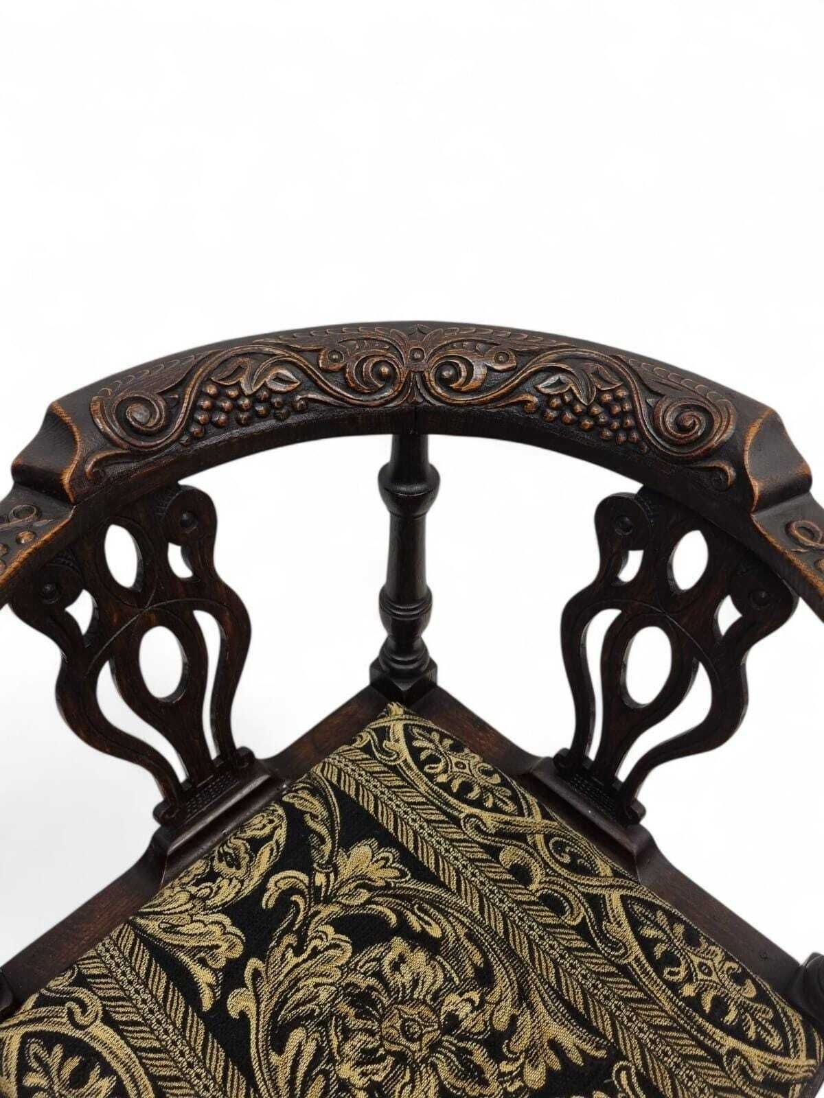 Antique Carved Corner Chair / C.1900 photo for sale