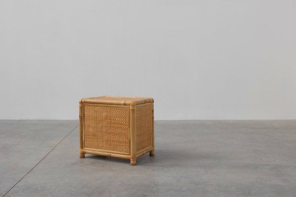 photo for sale Italian Bamboo And Wicker Chest Of Drawers Or Nightstand, 1970s