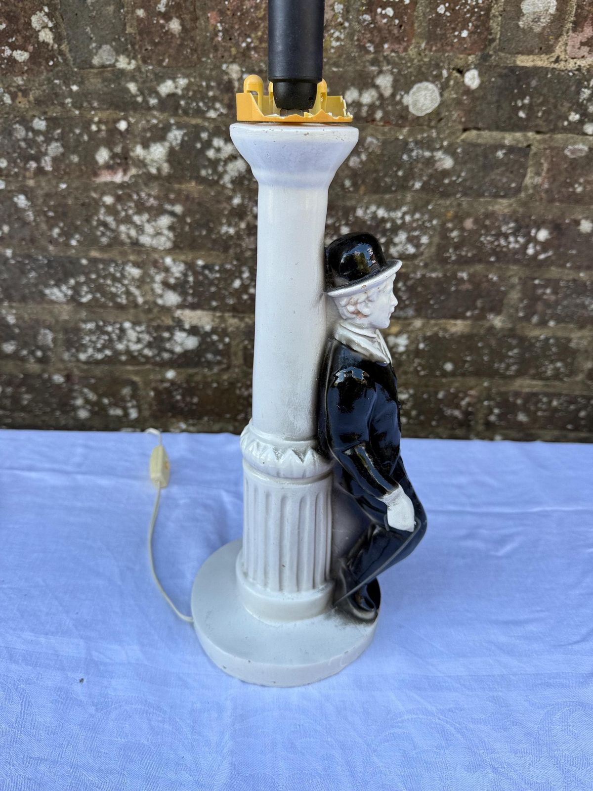 Vintage Charlie Chaplin Ceramic Lamp Base, Likely Italian, European, Mid 20th Century, Decorative Collectible Lighting Project photo Lighting