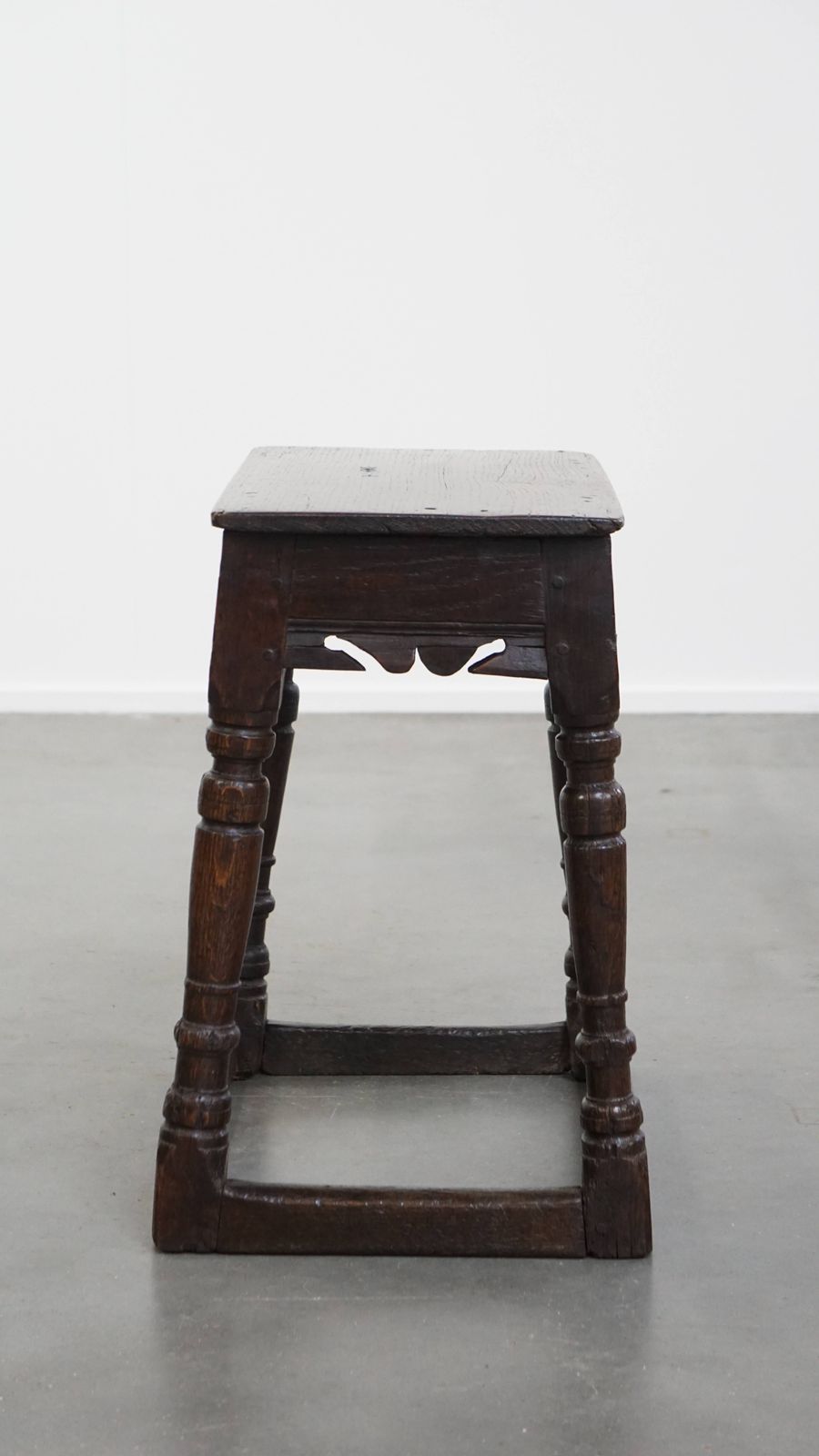 Charming And Versatile Signed Antique English Oak Joint Stool/Side Table From The 17th Century photo for sale