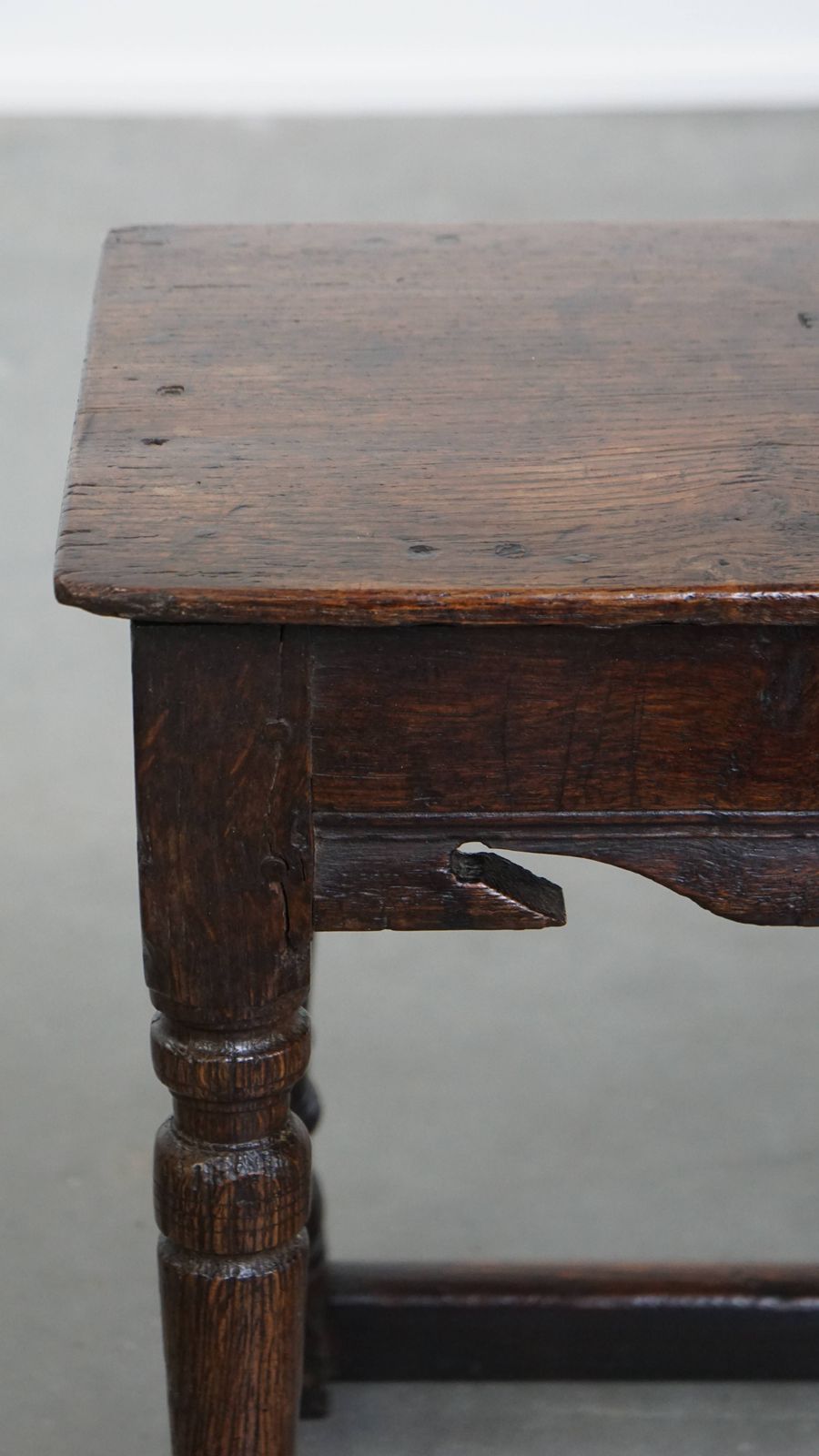 Charming And Versatile Signed Antique English Oak Joint Stool/Side Table From The 17th Century photo vintage