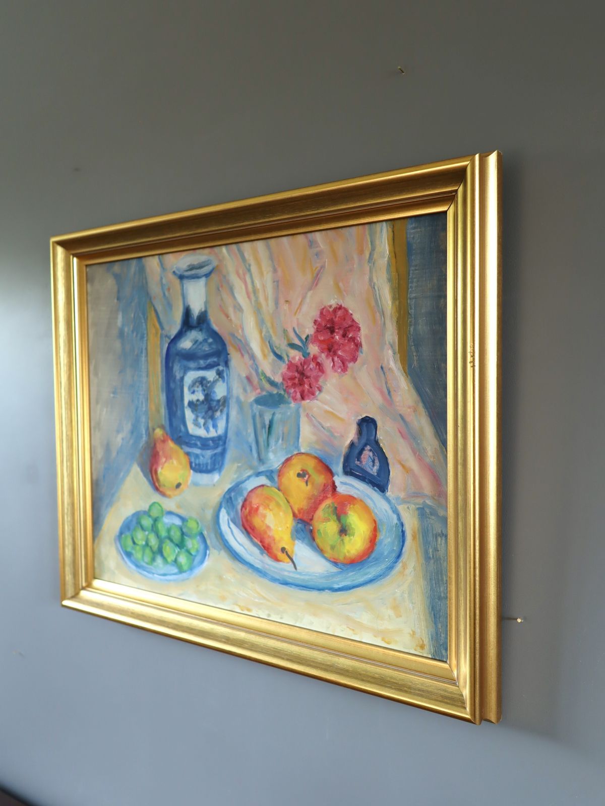 Fruit & Vase On A Table  Oil Painting photo Art