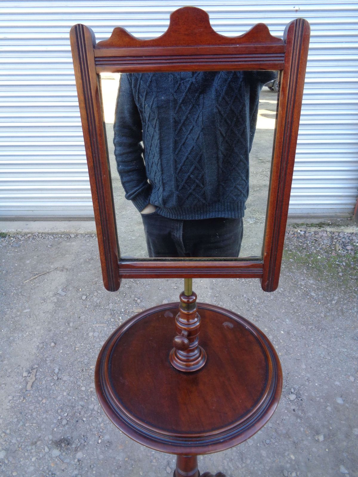 photo for sale Edwardian Mahogany Gentleman's Shaving Stand   Adjustable Height