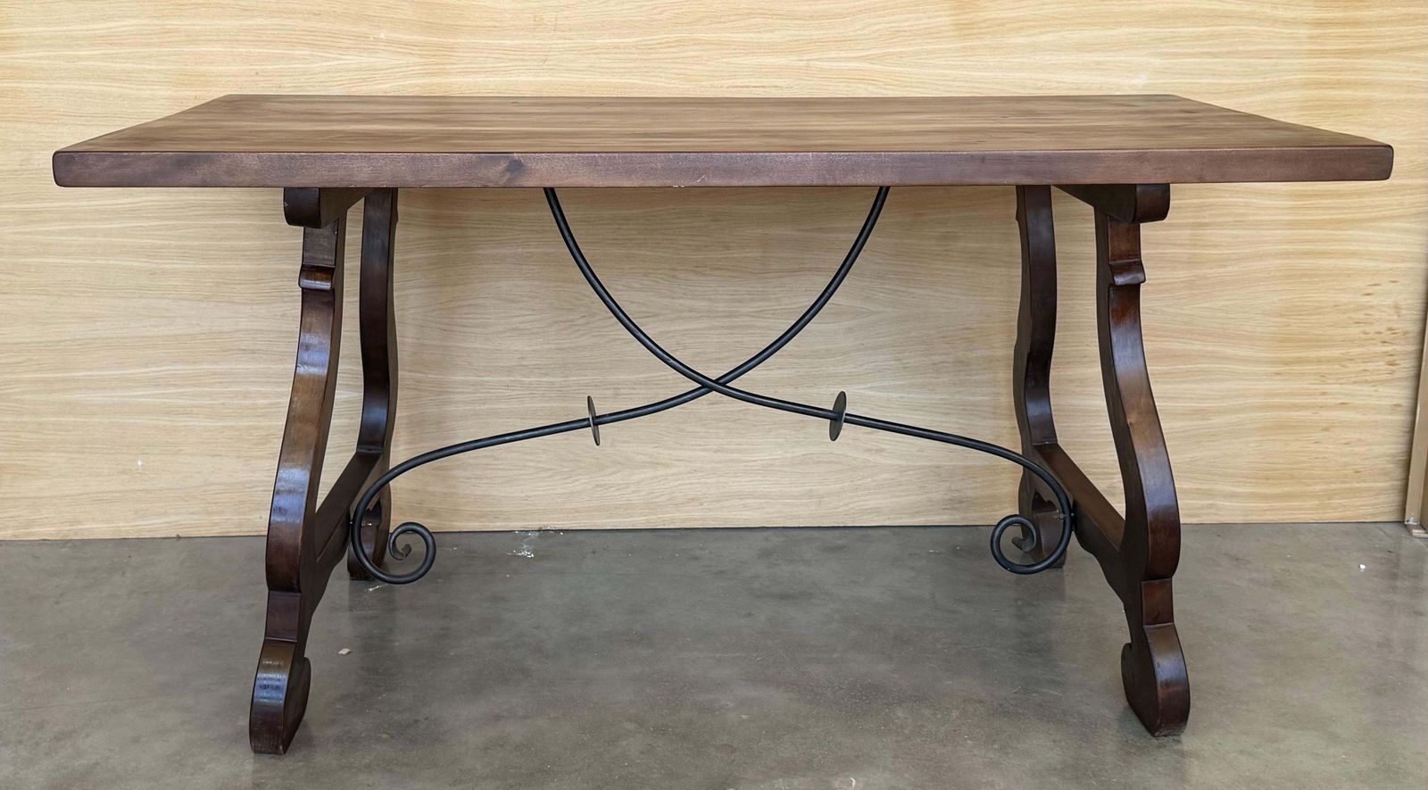 XX Walnut Dining Table Or Console Table With Lyre Legs And Heavy Top, Spain photo furniture