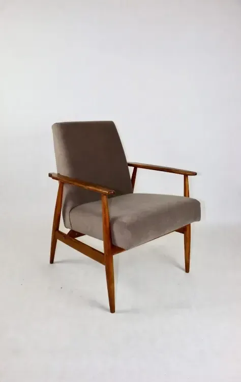 Lis Armchair, 1970s Chocolate Light Brown Velvet Jade