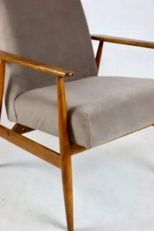 Lis Armchair, 1970s Chocolate Light Brown Velvet Jade photo vintage