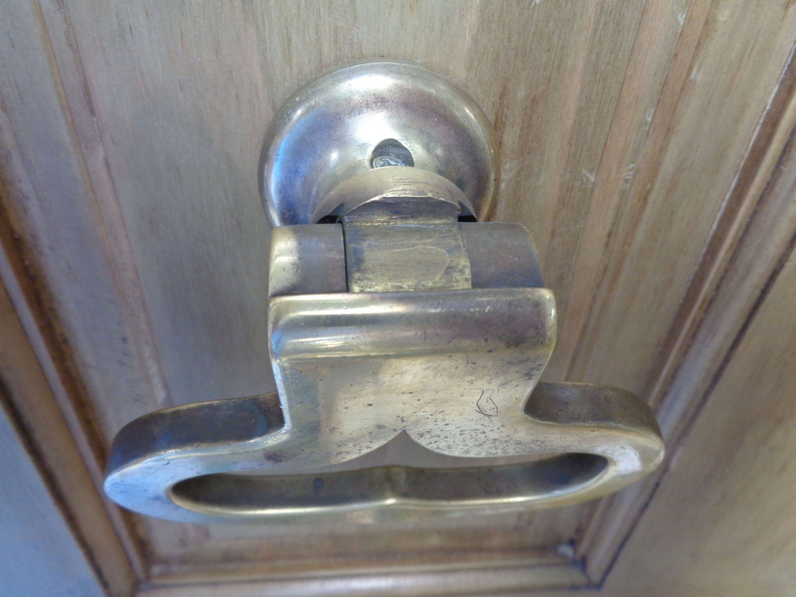 Antique Heavy Brass Door Handle photo for sale