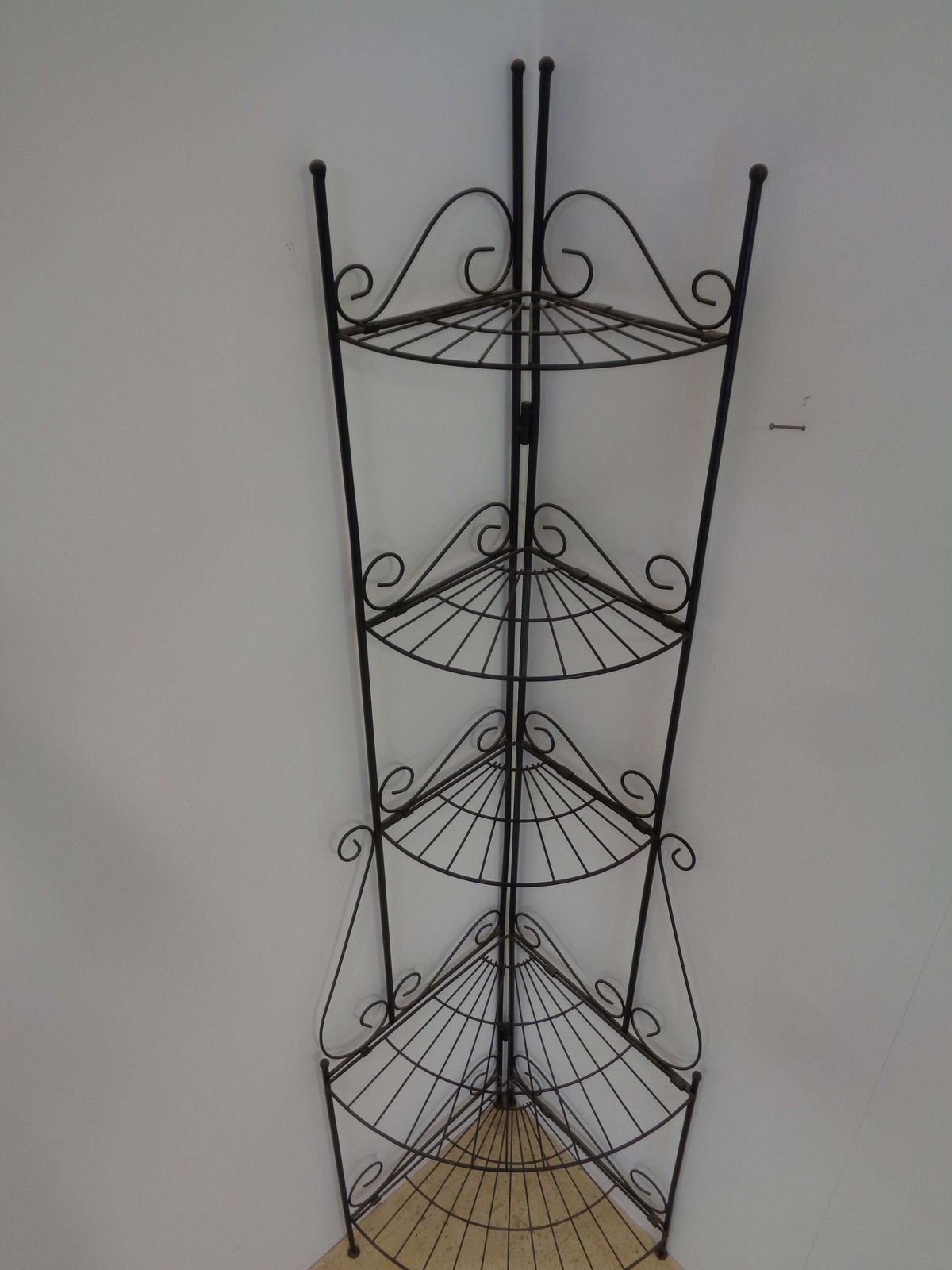 Metal Corner Folding Garden Plant Stand photo furniture