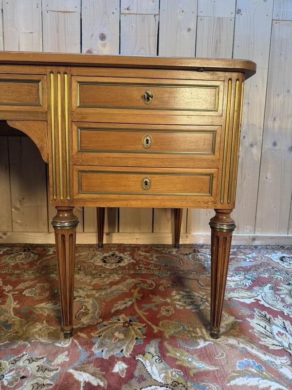 Bureau Plat Double De Style Louis XVI En Acajou à 8 Pieds photo 3680.0