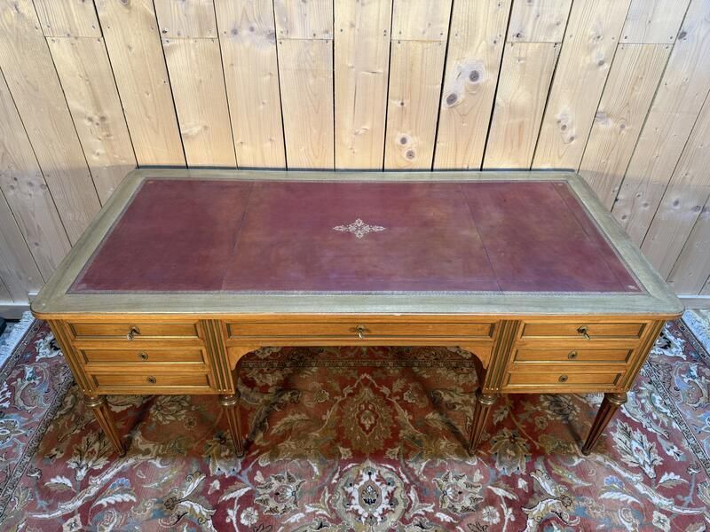 Bureau Plat Double De Style Louis XVI En Acajou à 8 Pieds photo buy