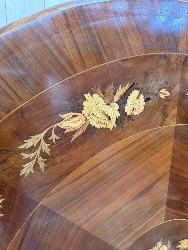 Table à Manger   Guéridon Basculant En Marqueterie De Style Napoléon III photo vinterior