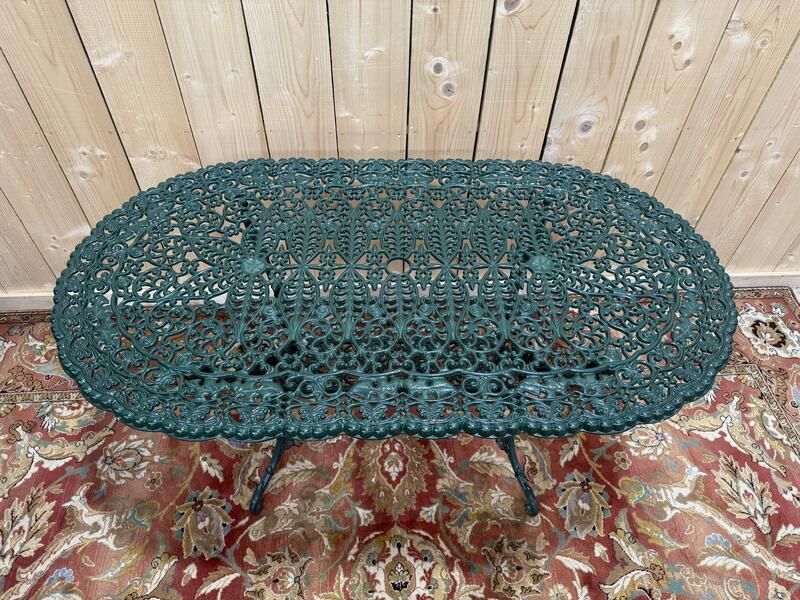 Table De Jardin En Fer Peint Style Art Nouveau photo vinterior