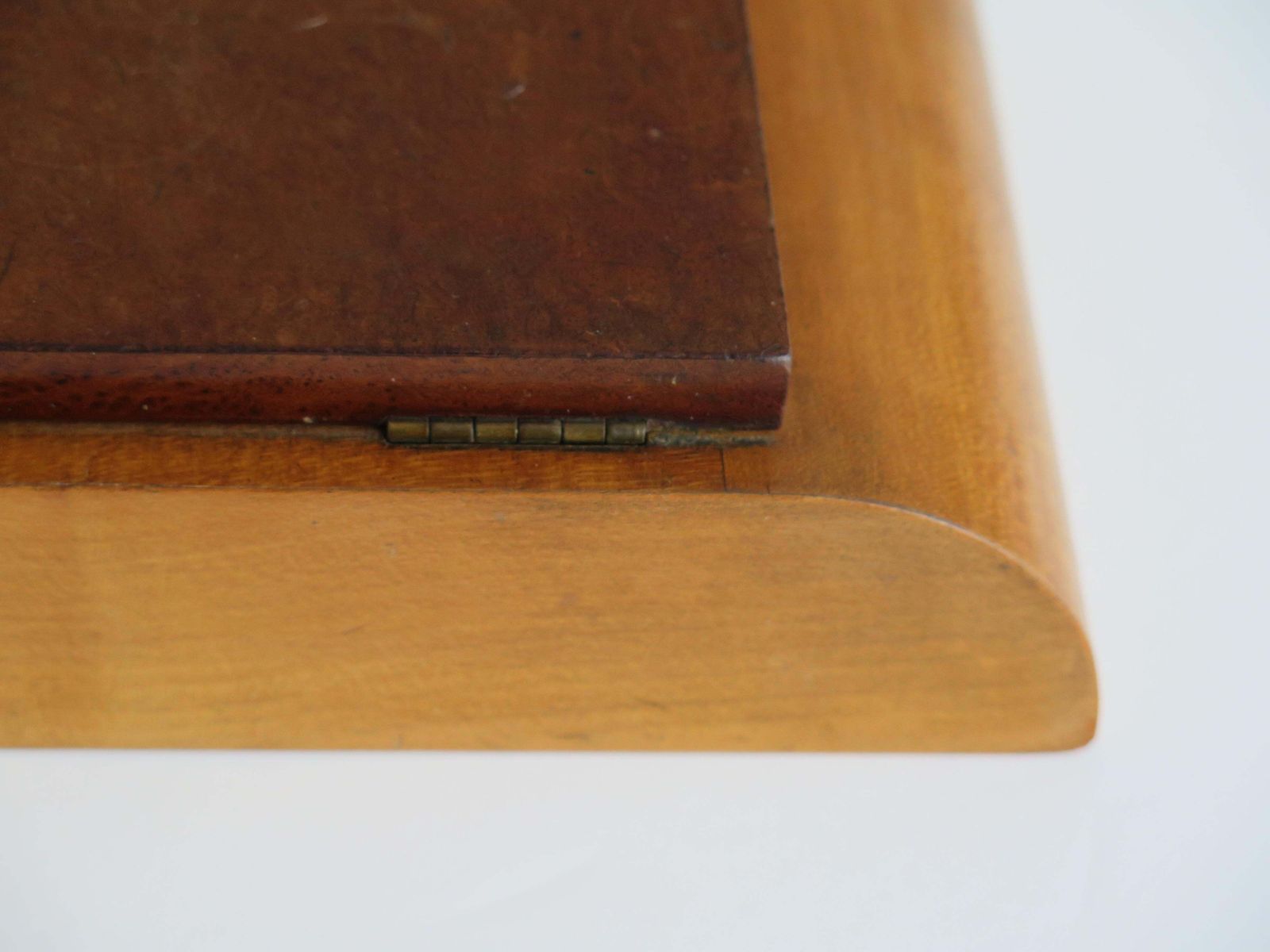 photo buy Art Deco Lidded Box Burr Walnut Hinged Lid On Pale Wood Base, Circa 1925