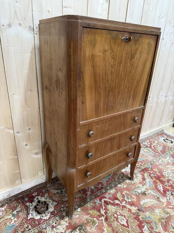 Secrétaire époque Art Déco En Placage De Noyer photo Furniture