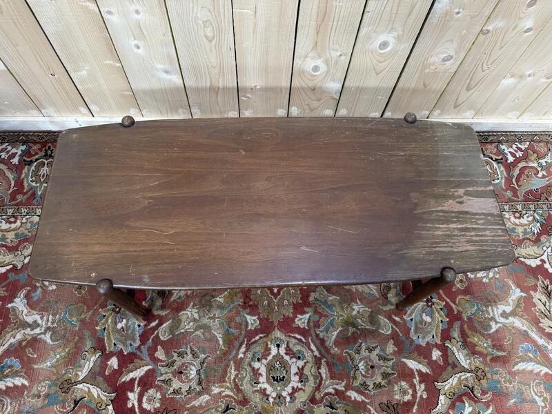 Table Basse Scandinave En Acajou à Double Plateau photo vinterior