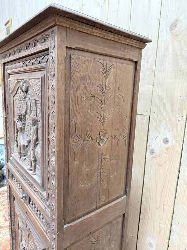 Bonnetiere   Armoire Bretonne En Chêne Massif Sculpté photo furniture
