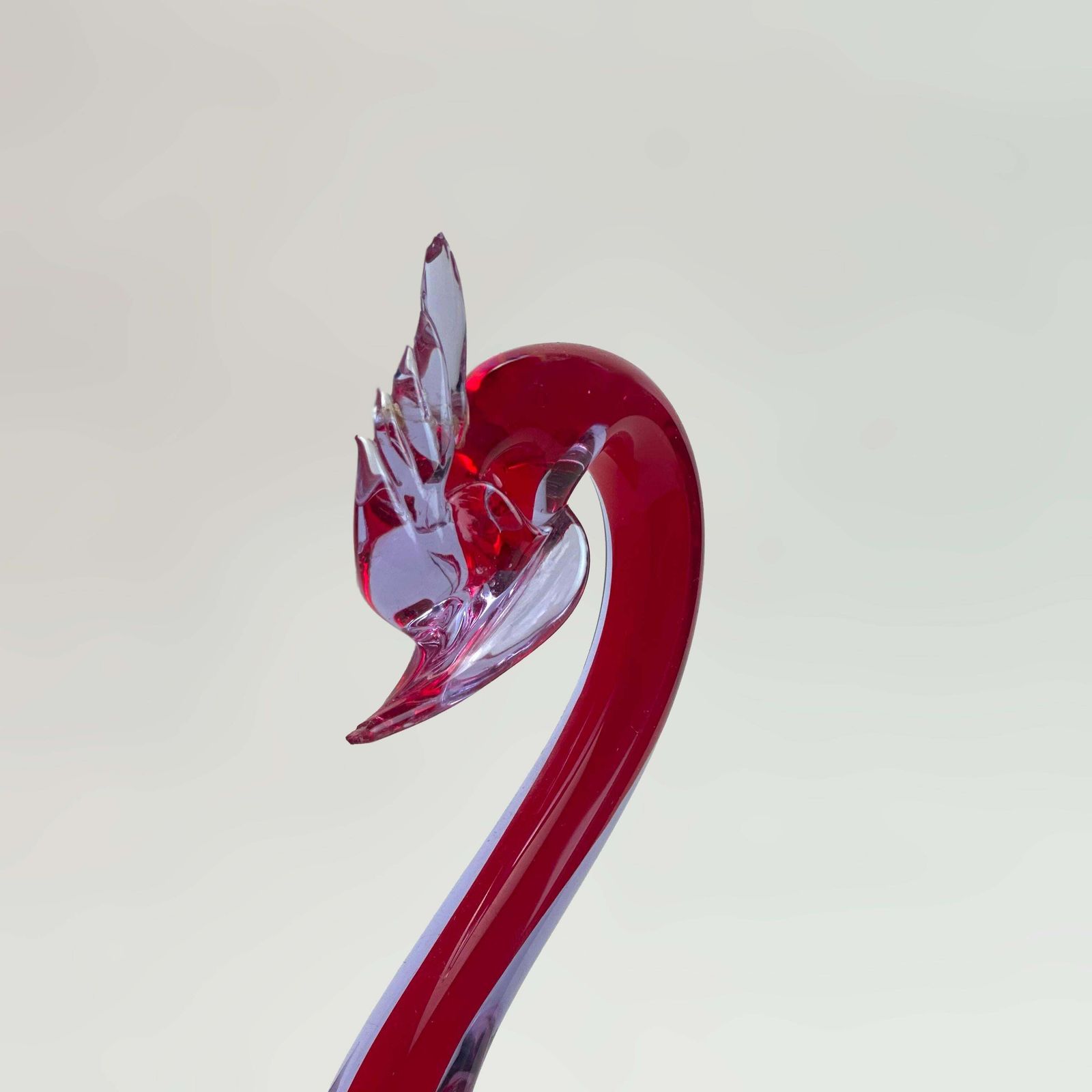Murano Neodymium And Red Sommerso Glass Duck Sculpture, Italy, 1970s photo vintage