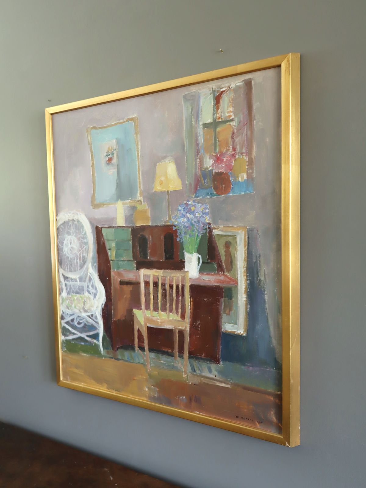 Interior With Desk, Oil Painting photo Art