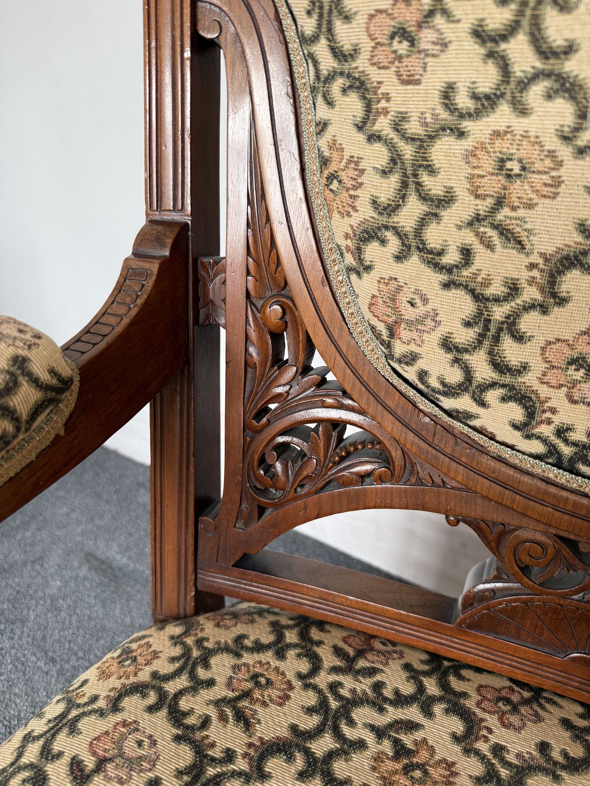 Antique Walnut Frame Nursing Chair photo Furniture