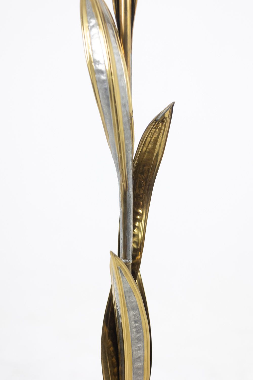 Maison Honoré. Golden Brass Floor Lamp. Circa 1970. photo vintage