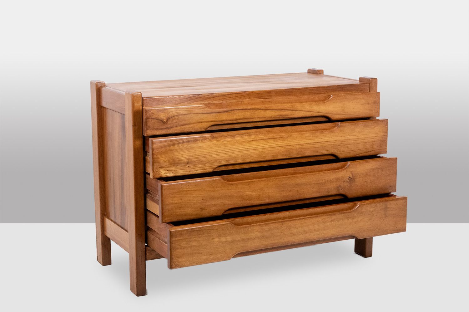 Maison Regain. Elm Chest Of Drawers. Circa 1970. photo vintage
