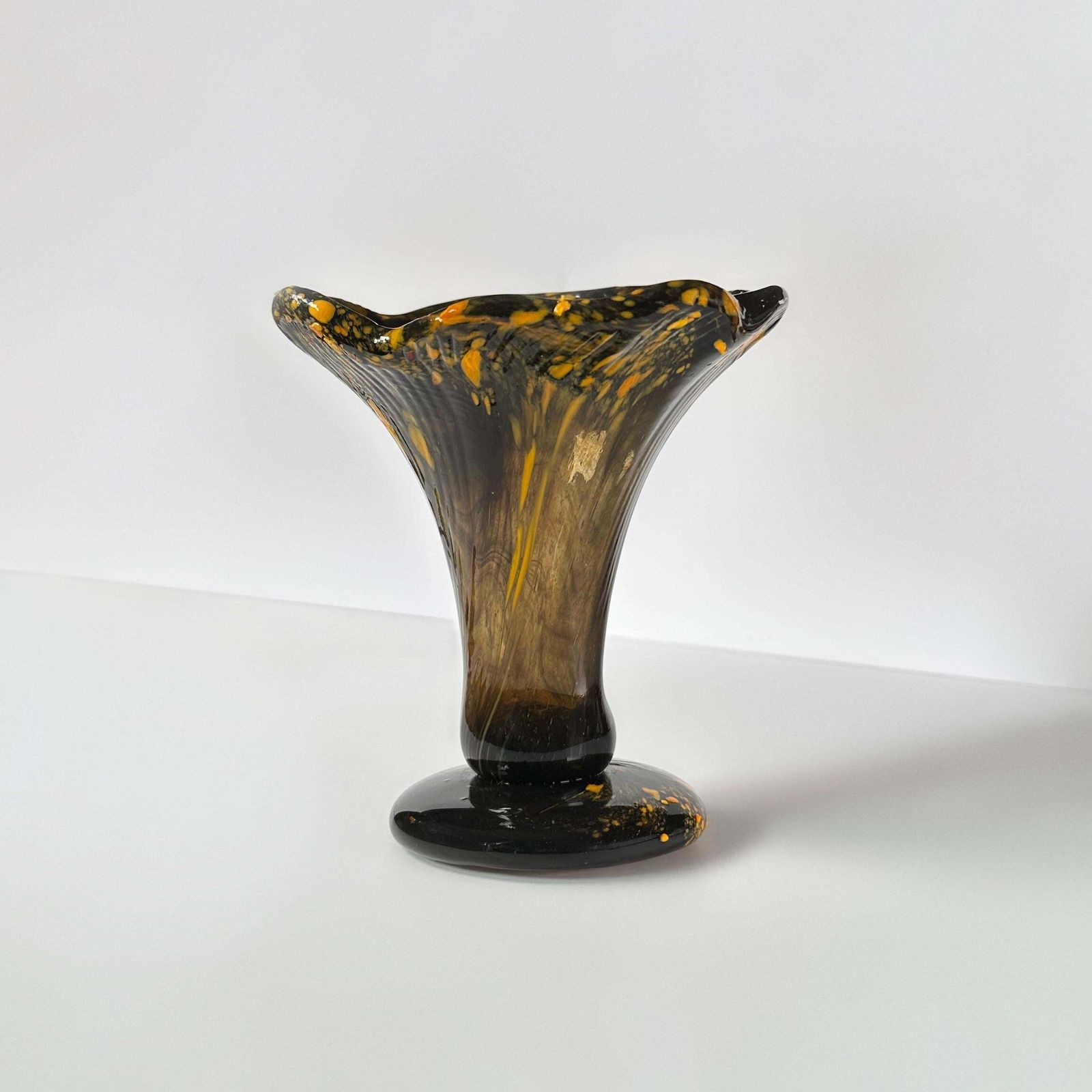 Murano Glass Freeform Vase In Brown And Orange By Sandro Frattin, Italy, 1980s photo for sale