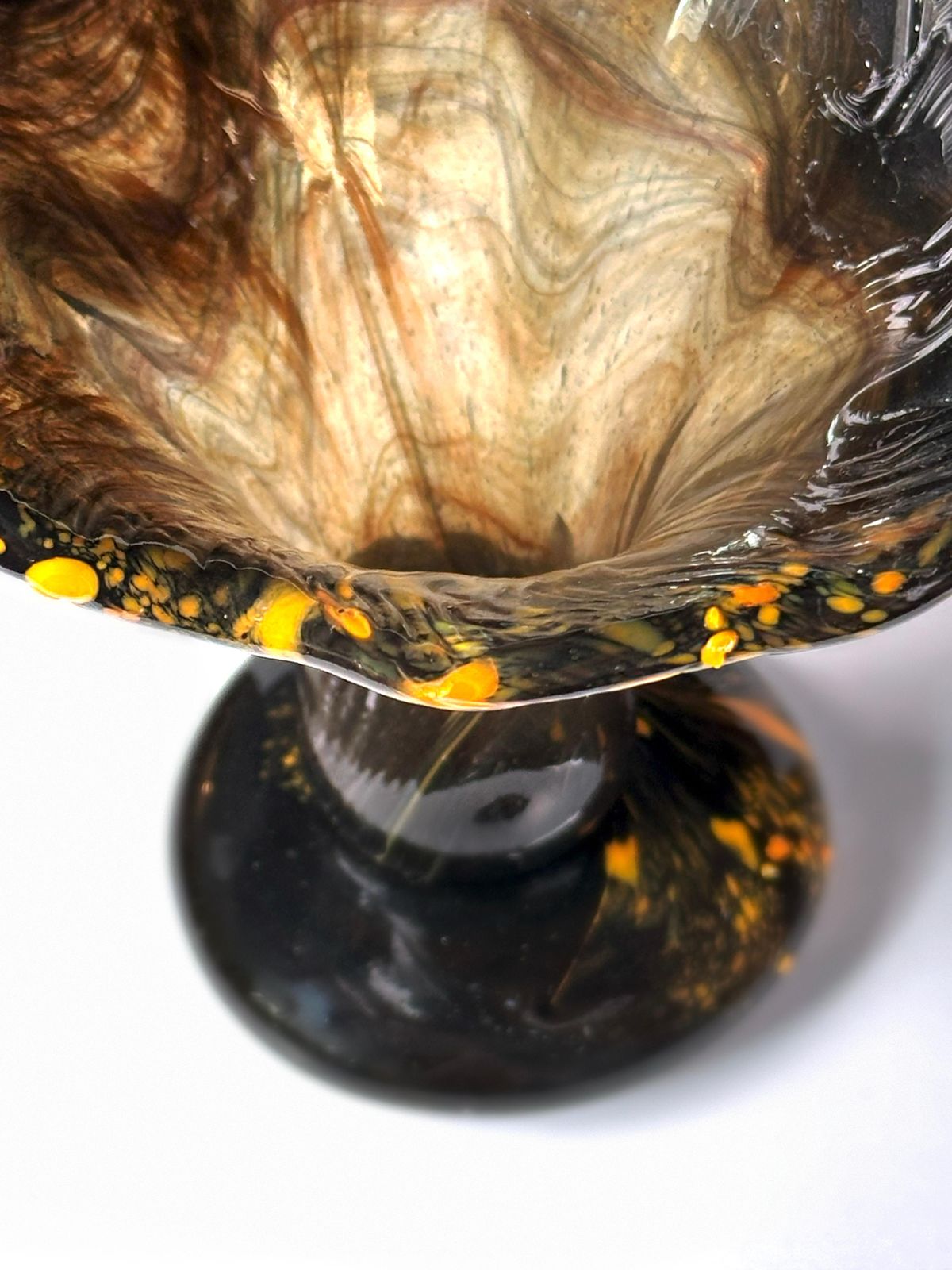 Murano Glass Freeform Vase In Brown And Orange By Sandro Frattin, Italy, 1980s photo vinterior