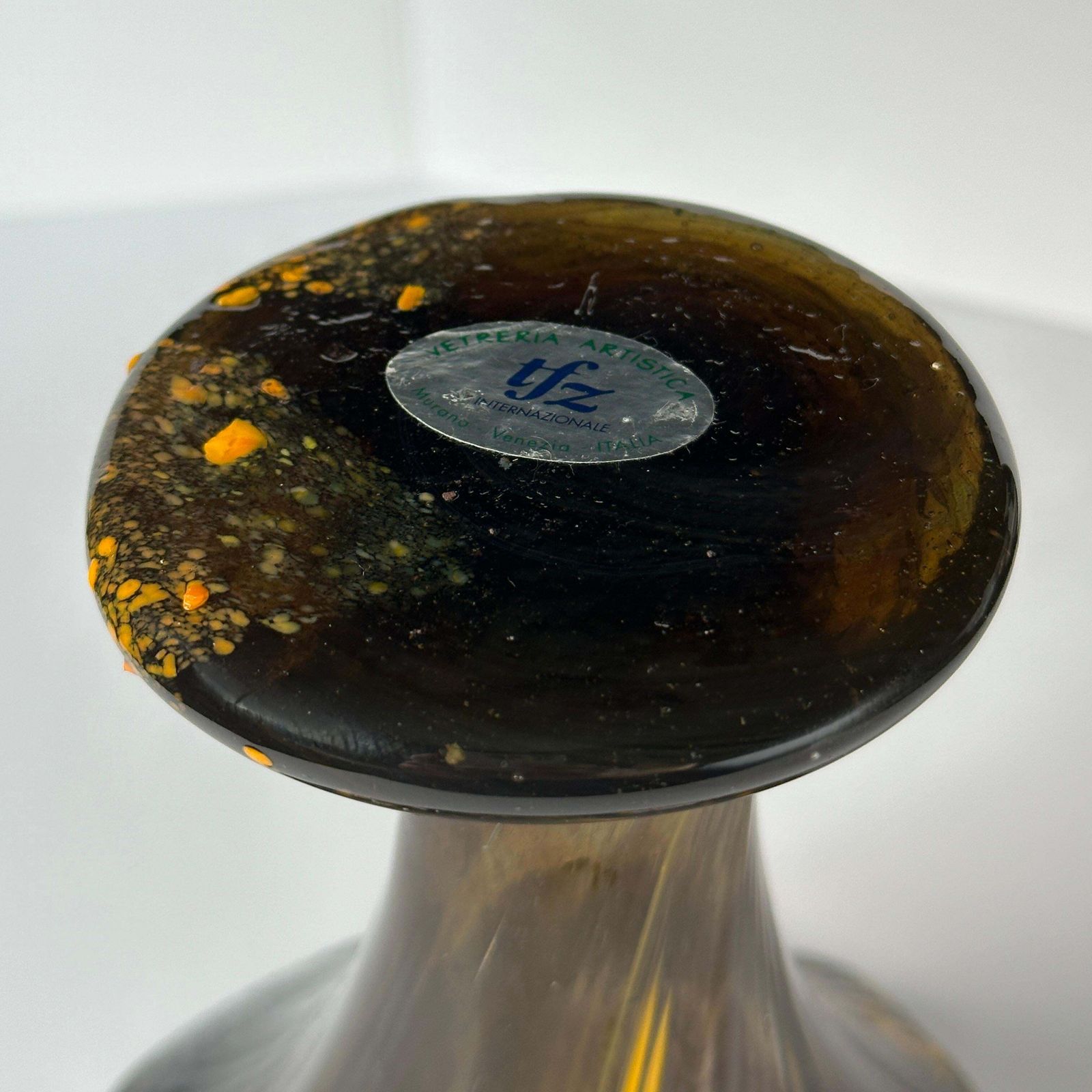 photo furniture Murano Glass Freeform Vase In Brown And Orange By Sandro Frattin, Italy, 1980s