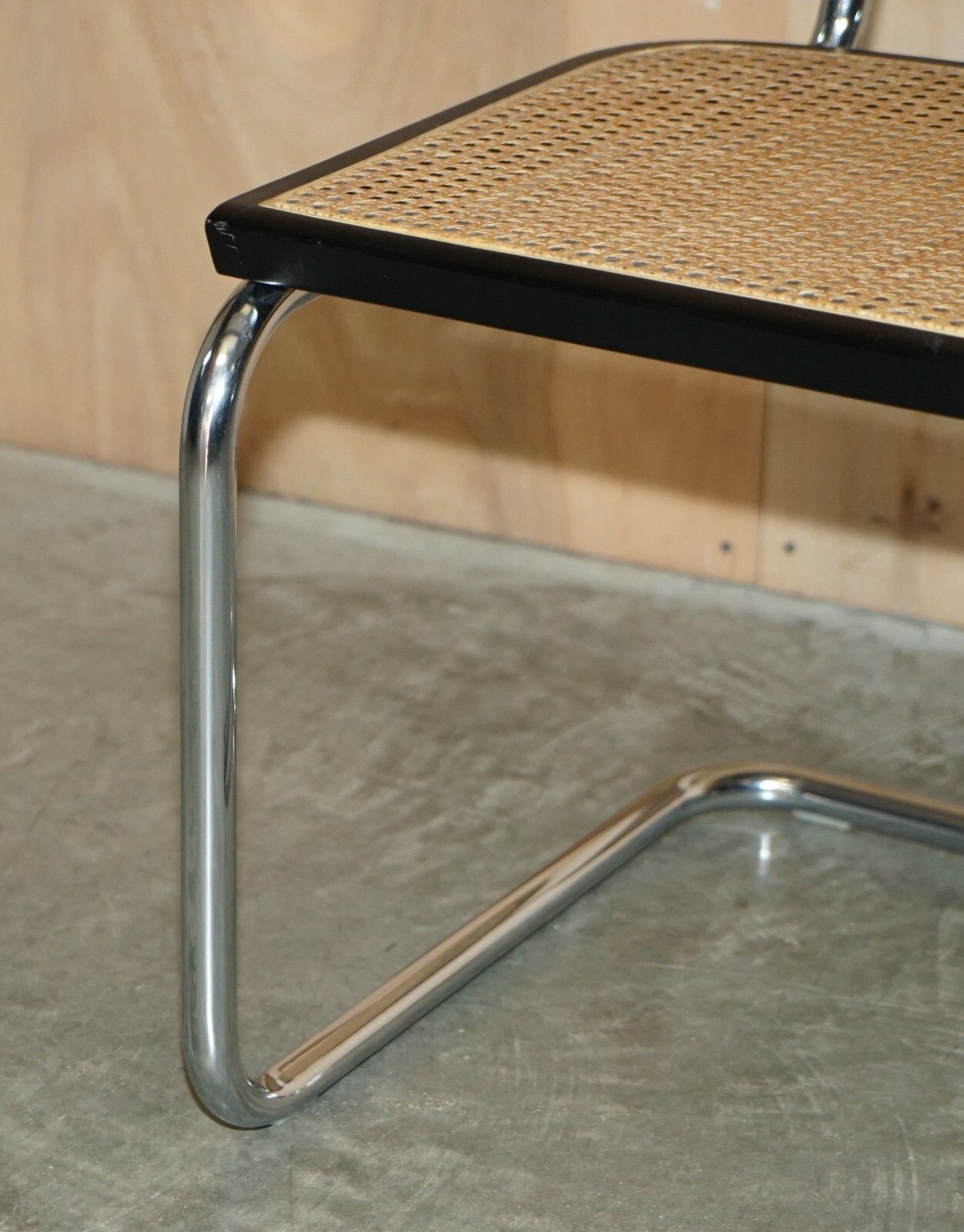 photo for sale Four Vintage 1970 Made In Italy Stamped Marcel Breuer Cesca Knoll Dining Chairs