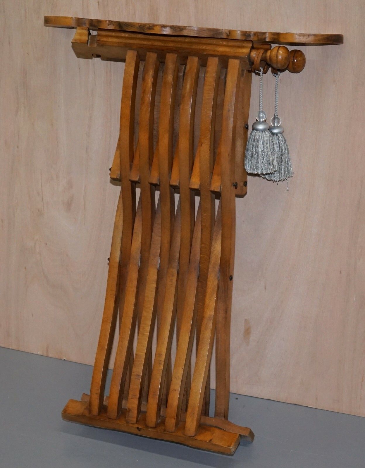 600.0 One Two Folding Savonarola Armchairs With Silk Hanging Tassels Well Carved photo