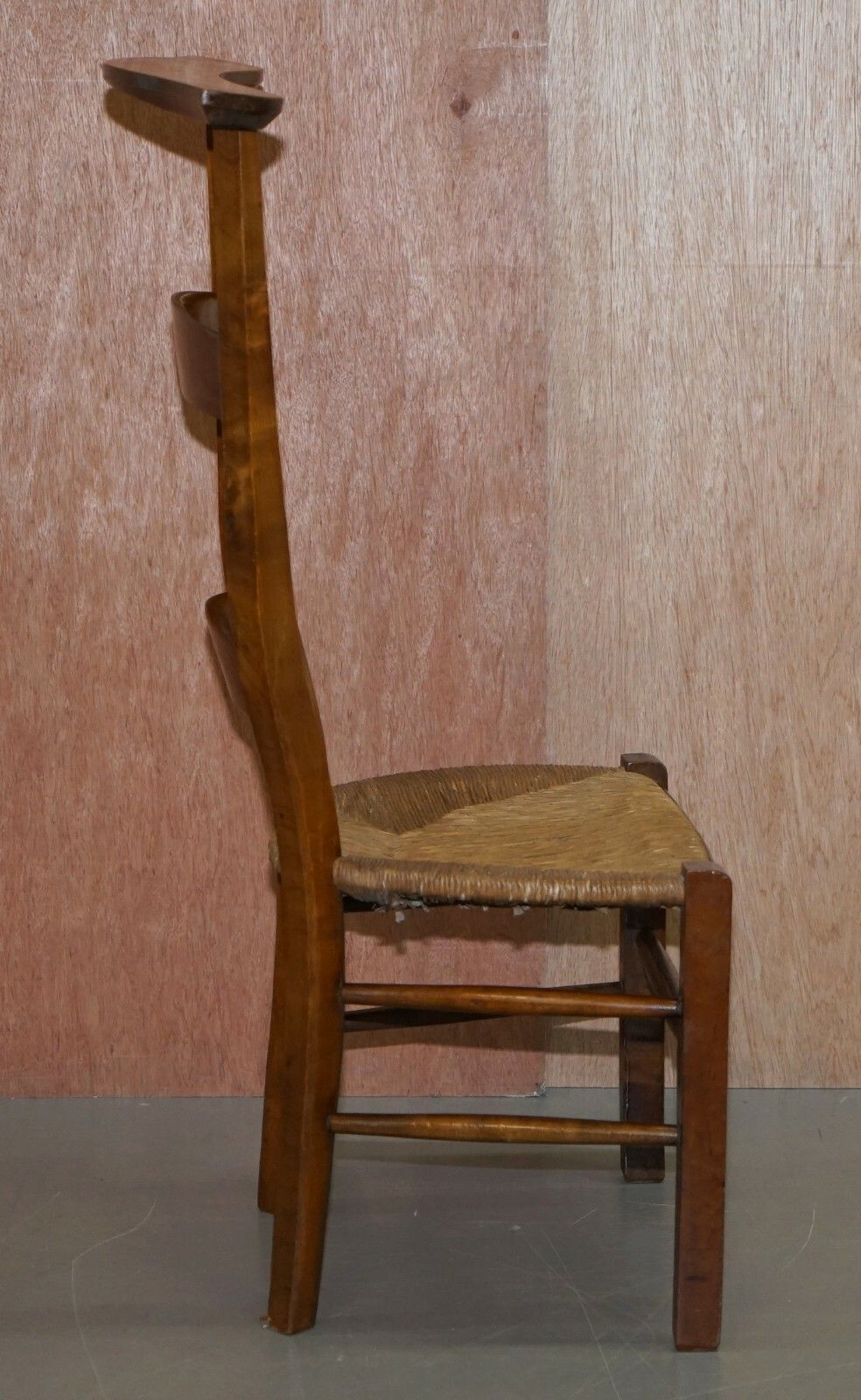 Pair Of Circa 1840 Hand Carved Prie Dieu High Back Prayer Chairs Original Bases photo buy
