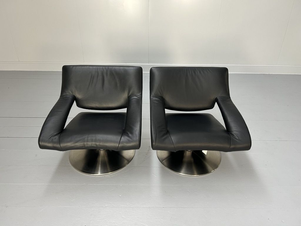 Pair Of De Sede Ds255/01 Armchairs – In Black Leather photo vinterior
