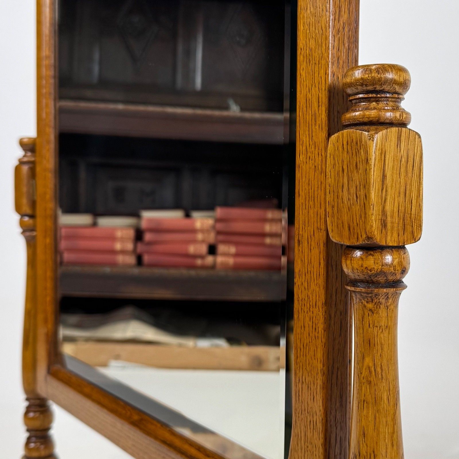 Home Decor Vintage 20th Century Good Quality Small Oak Dressing Mirror photo