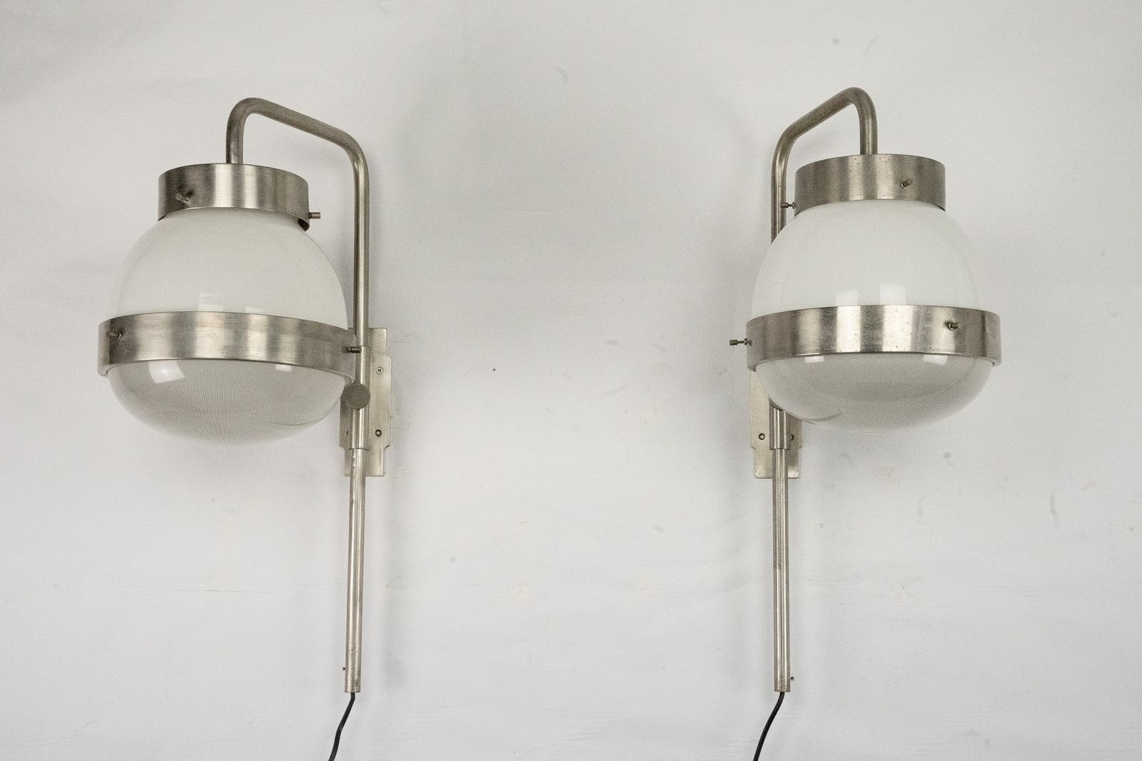 Pair Of Delta Wall Lamps By Sergio Mazza For Artemide. Italy 1960s photo Lighting