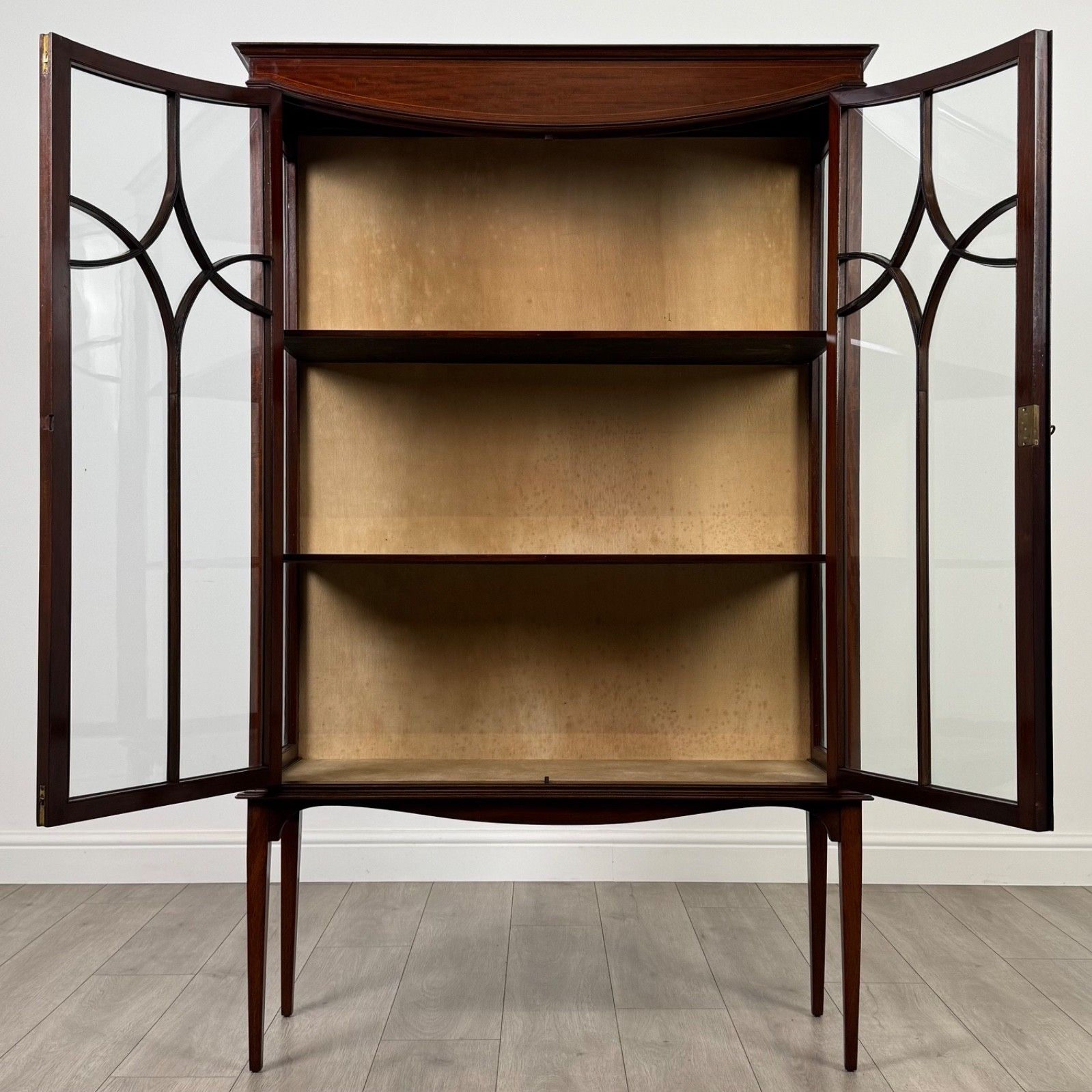 Antique 20th Century Glazed Display Cabinet In Mahogany photo for sale