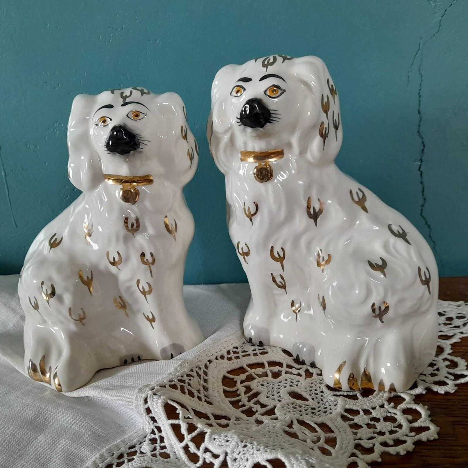 Mid Century Staffordshire 5.5" Beswick Flat Back Spaniel Dogs   1378 6