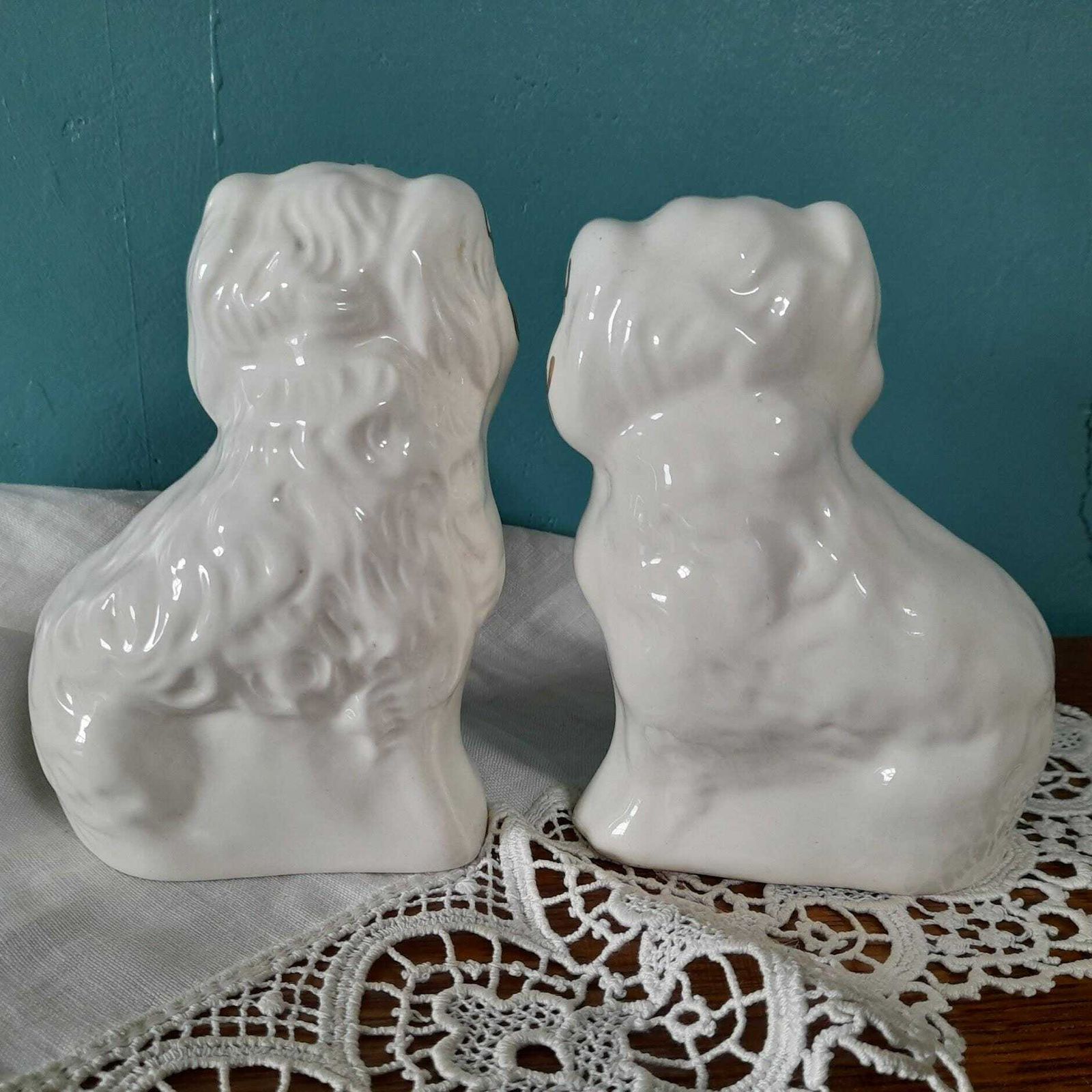 Mid Century Staffordshire 5.5" Beswick Flat Back Spaniel Dogs   1378 6 photo Art