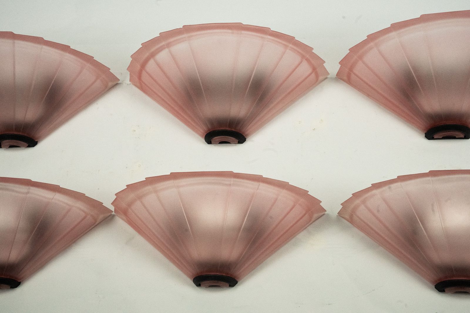 Set Of Six De Majo Sconces In Thick Pink Murano Glass. Italy 1980s photo Lighting