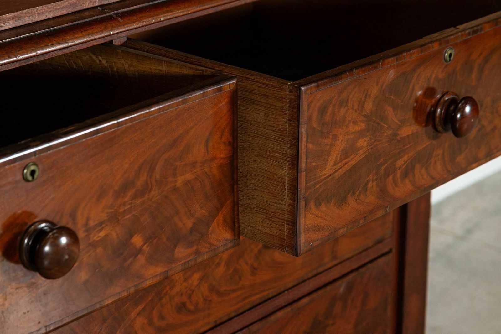Large English Regency Mahogany Linen Press photo for sale