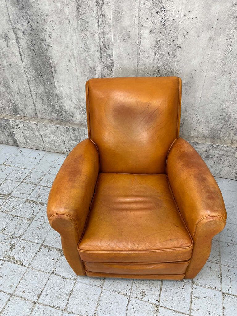 Individual Cognac Coloured Leather Club Chair Armchair photo 850.0