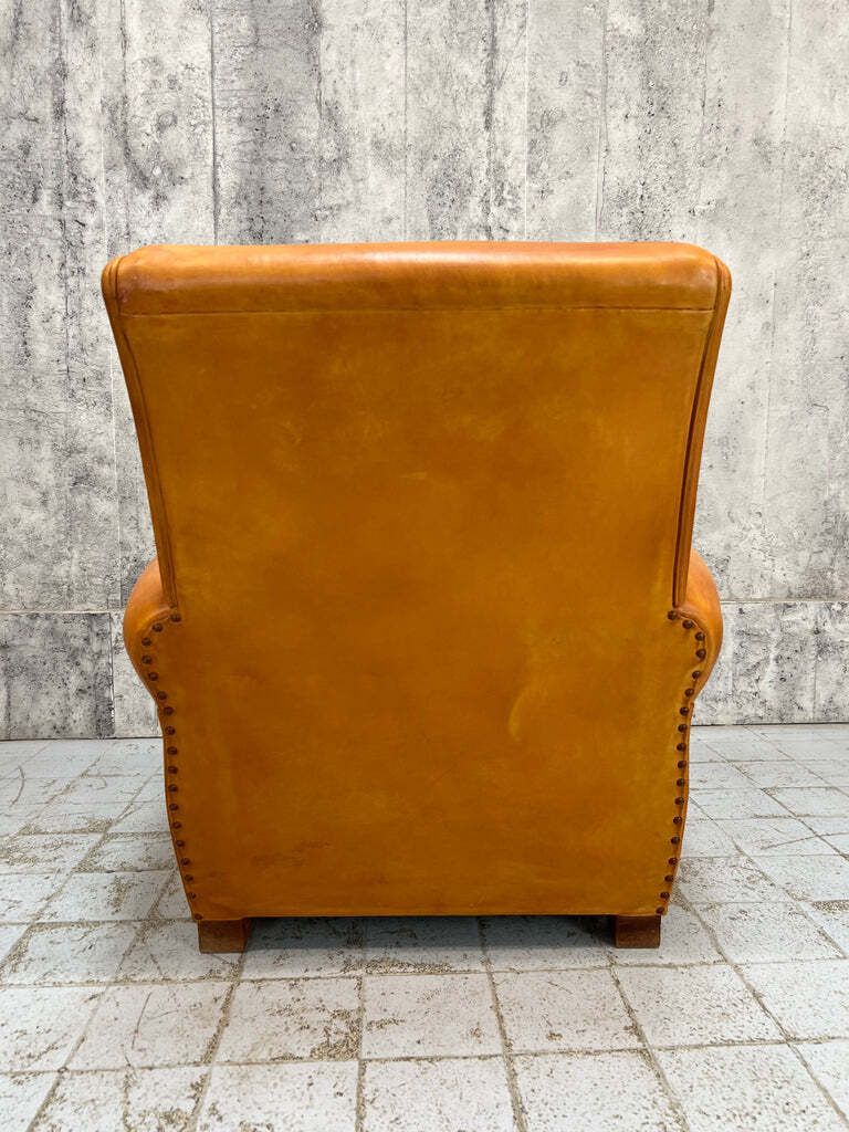 photo for sale Individual Cognac Coloured Leather Club Chair Armchair