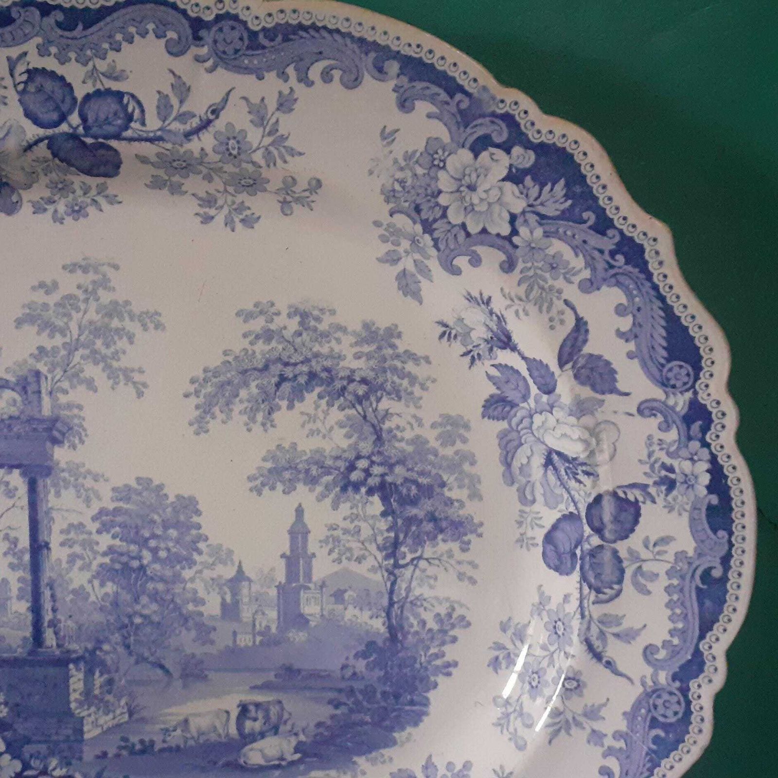 Early Victorian Blue And White Platter   John Rogers & Sons   "Athens" Pattern C1830 photo 295.0