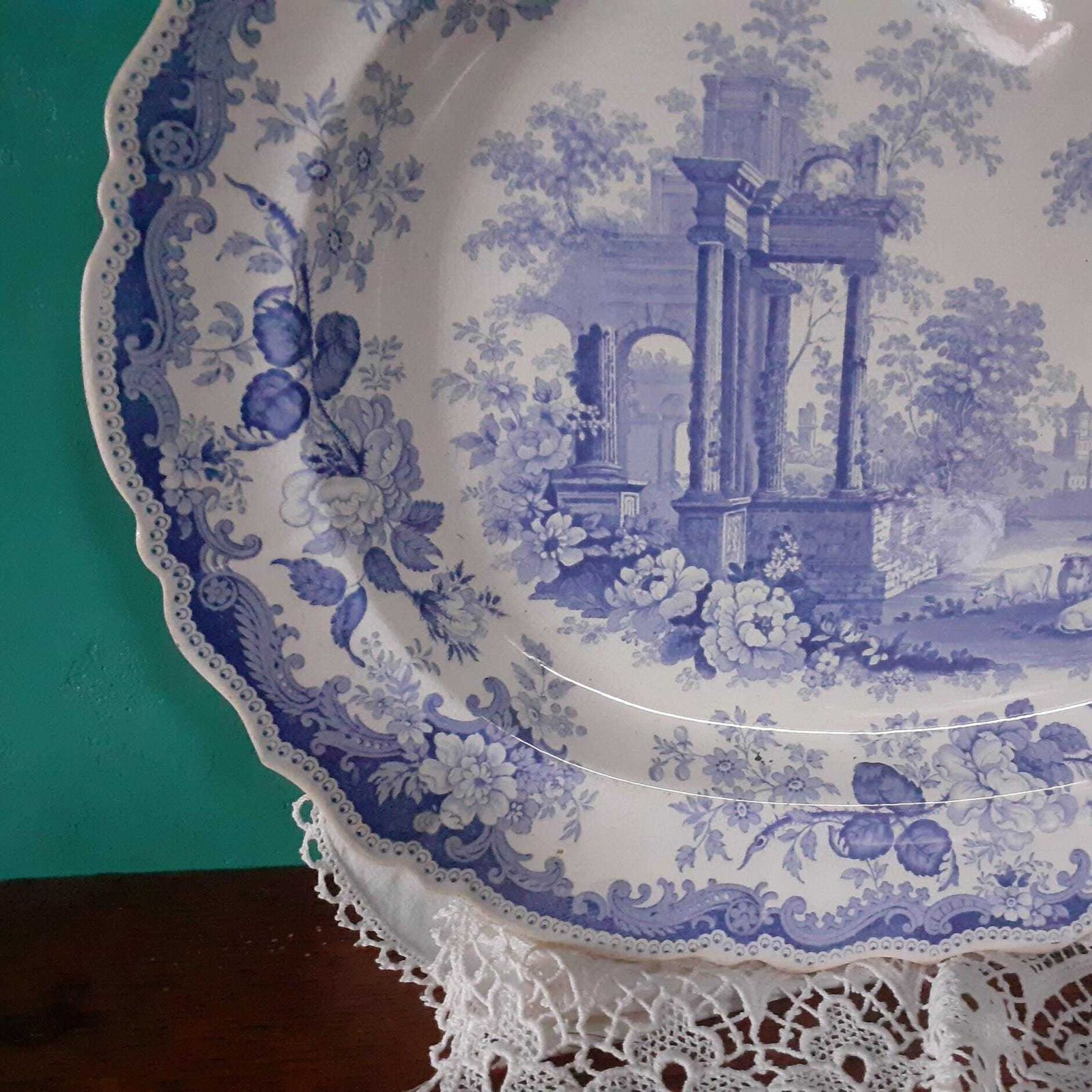 Early Victorian Blue And White Platter   John Rogers & Sons   "Athens" Pattern C1830 photo buy