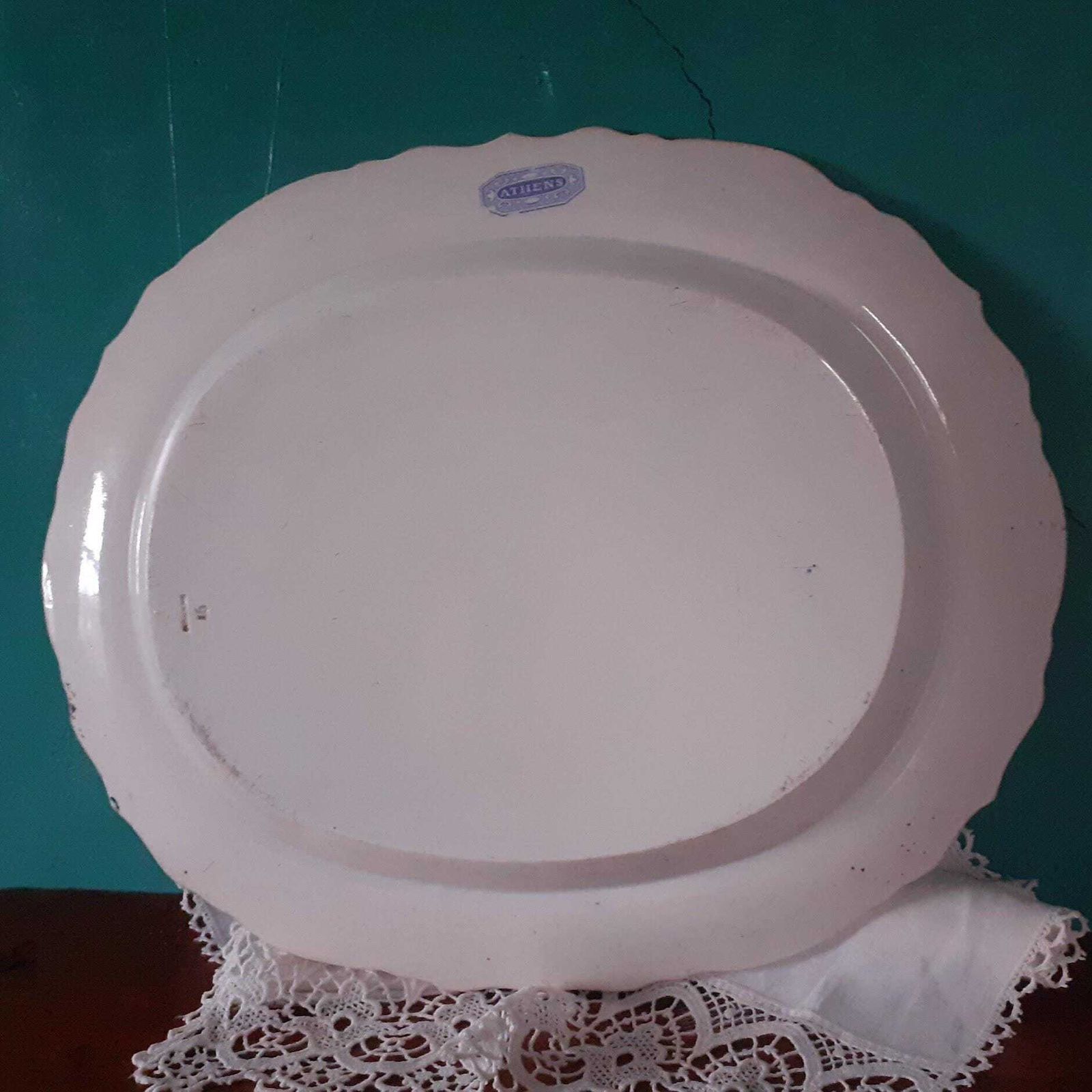 Early Victorian Blue And White Platter   John Rogers & Sons   "Athens" Pattern C1830 photo vintage
