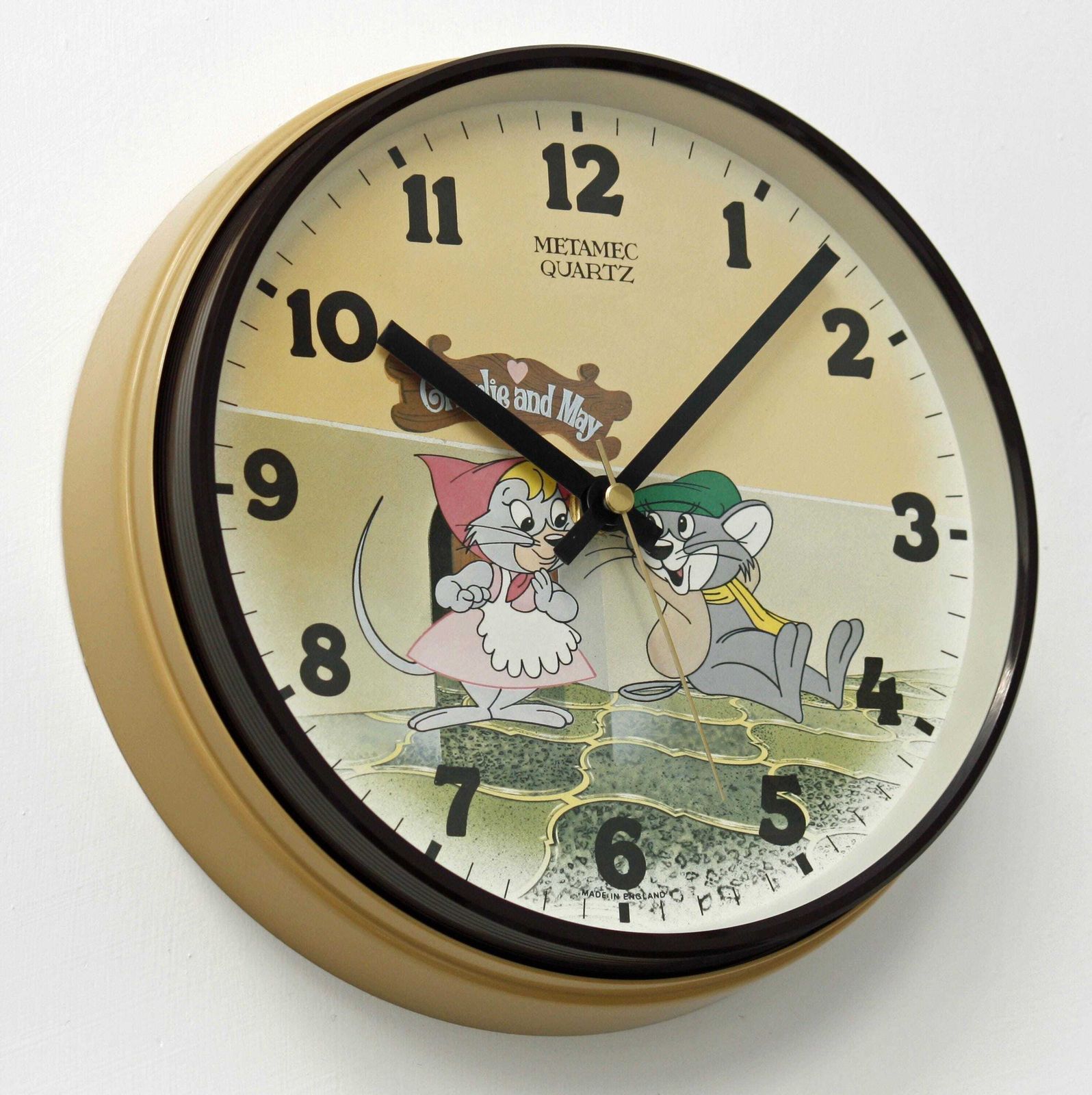 Vintage Metamec Wall Clock   22cm Retro Charlie & May Kids Clock Mid Century Clock Gift Childrens Clock Off The Wall Clocks
