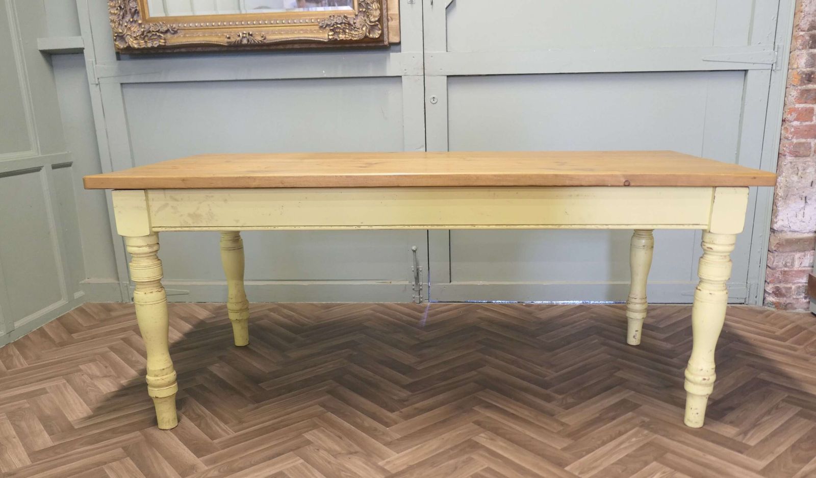 6ft. Long Pine Farmhouse Table photo vintage