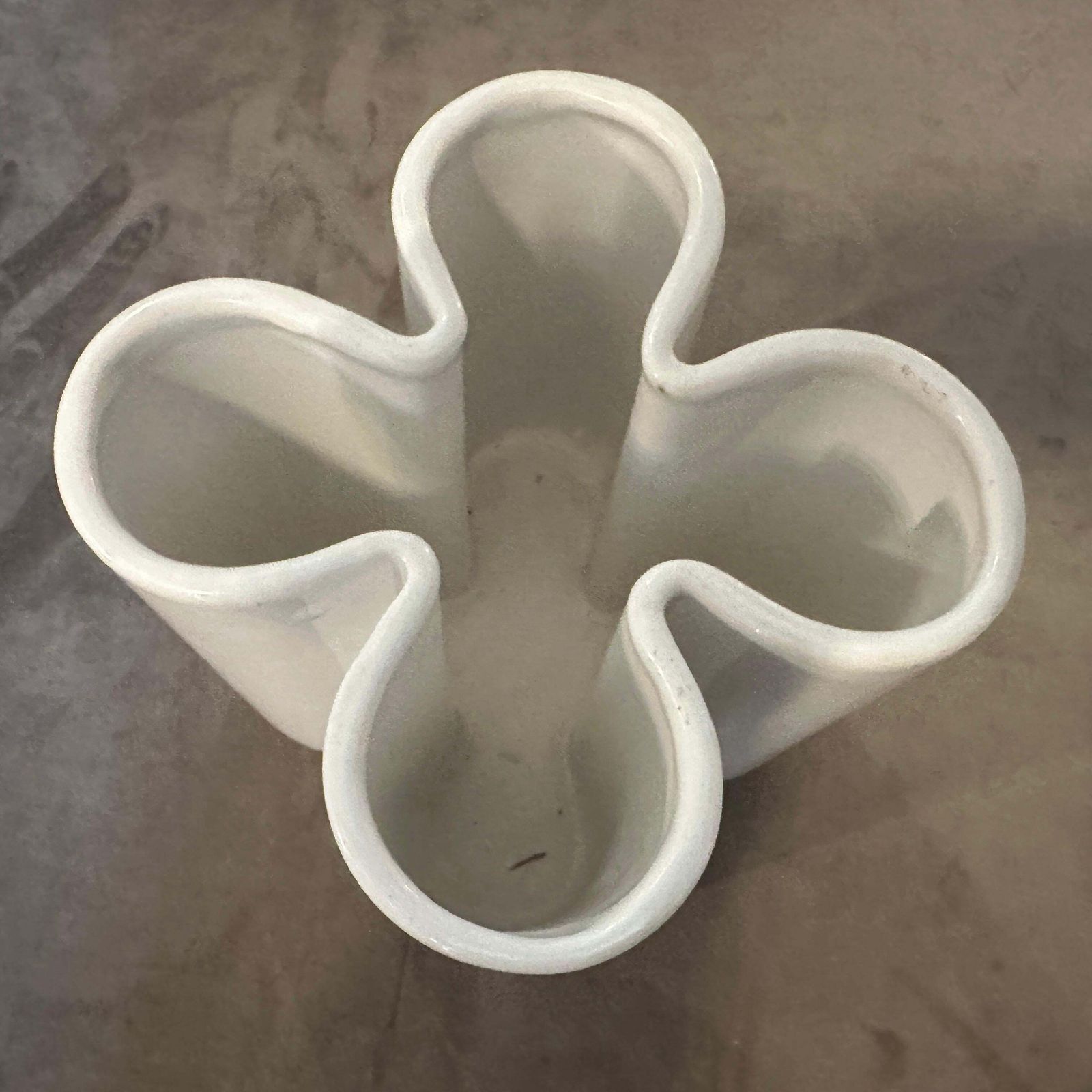 1970s Mid Century Modern White Ceramic Vase By Pierre Cardin photo for sale