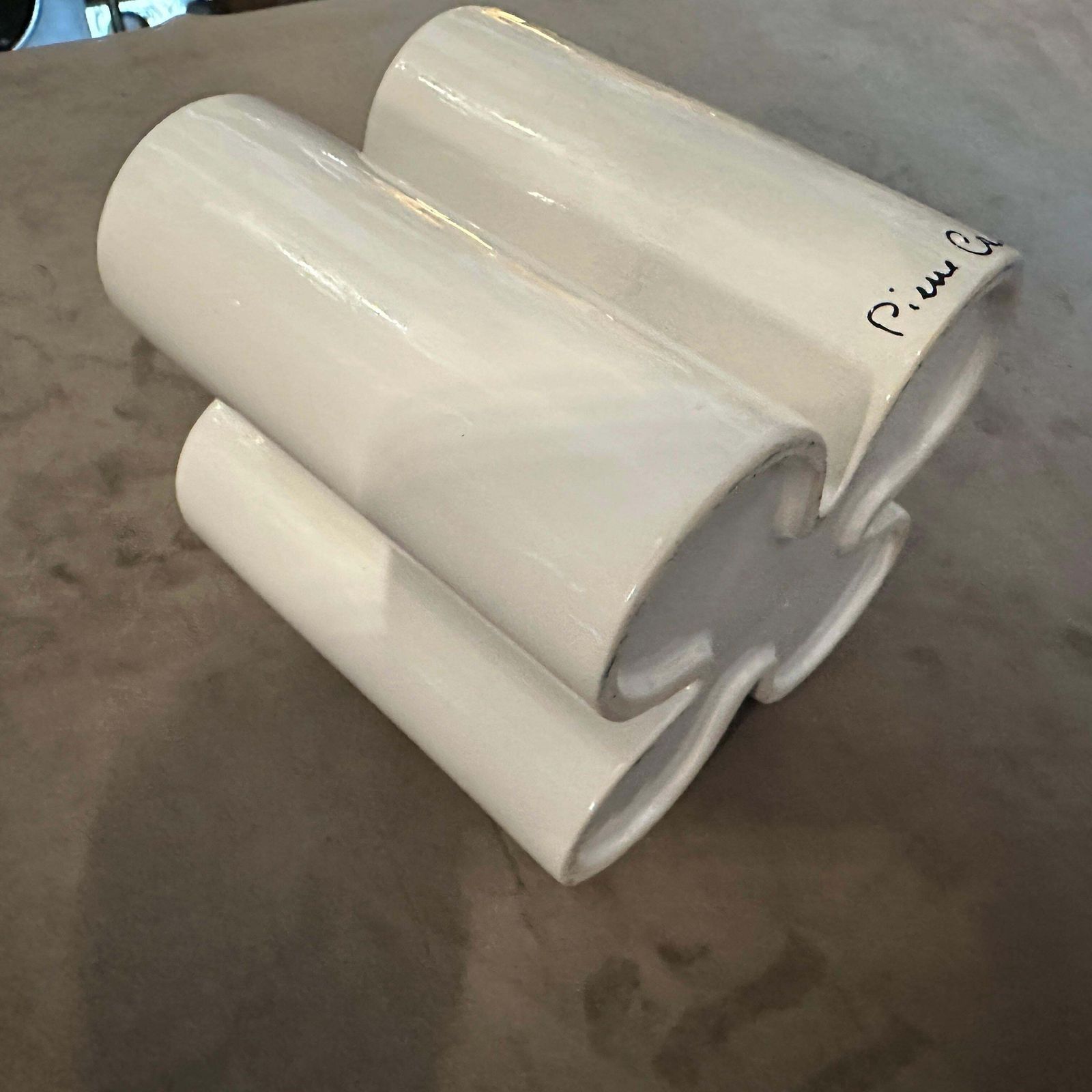 1970s Mid Century Modern White Ceramic Vase By Pierre Cardin photo 663.0