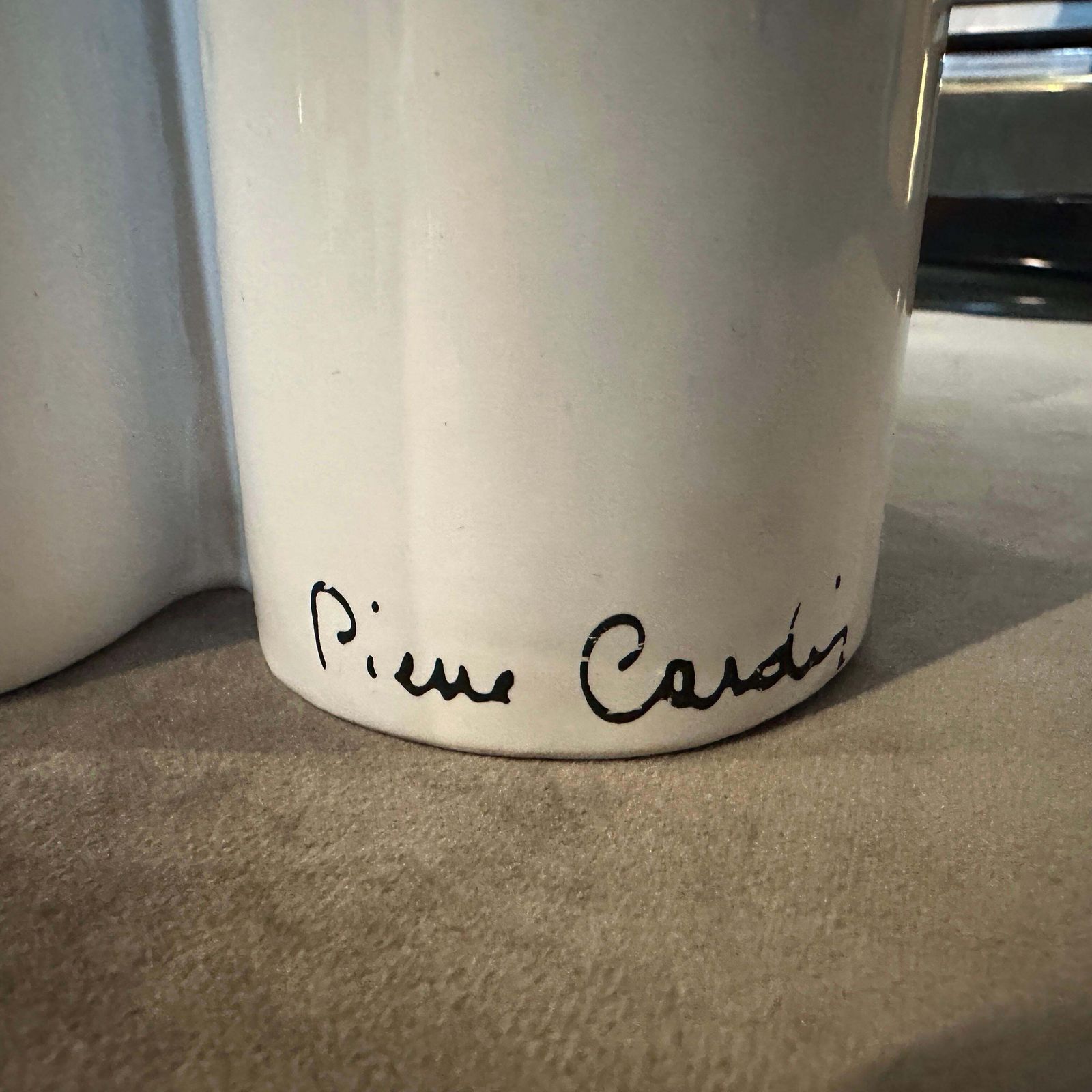1970s Mid Century Modern White Ceramic Vase By Pierre Cardin photo buy